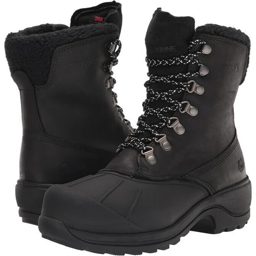 Wolverine Frost Insulated Tall  Women's Black Leather Work Boots -NIB- SZ 5 & 6